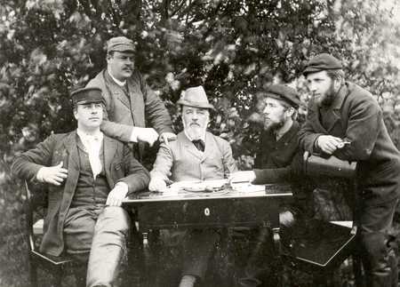 Officials of the Jämsänkoski mill around 1896. From the left V. Ekqvist, Lojander, E. Johansson, O. Skogster and A. Solin.