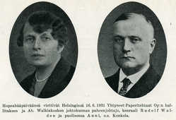 Walden Rudolf ja Anni (o.s. Konkola) hopeahääpäivä 16.6.1931