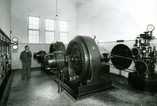   Rekolankoski power station machine shop with Sauli Aalto in 1938. Photo: Foto Roos.