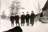   Company management in the early 1900s. From the left Johan Hiitti, unknown, Emil Saukko, Heikki Solin and K. Brummest.